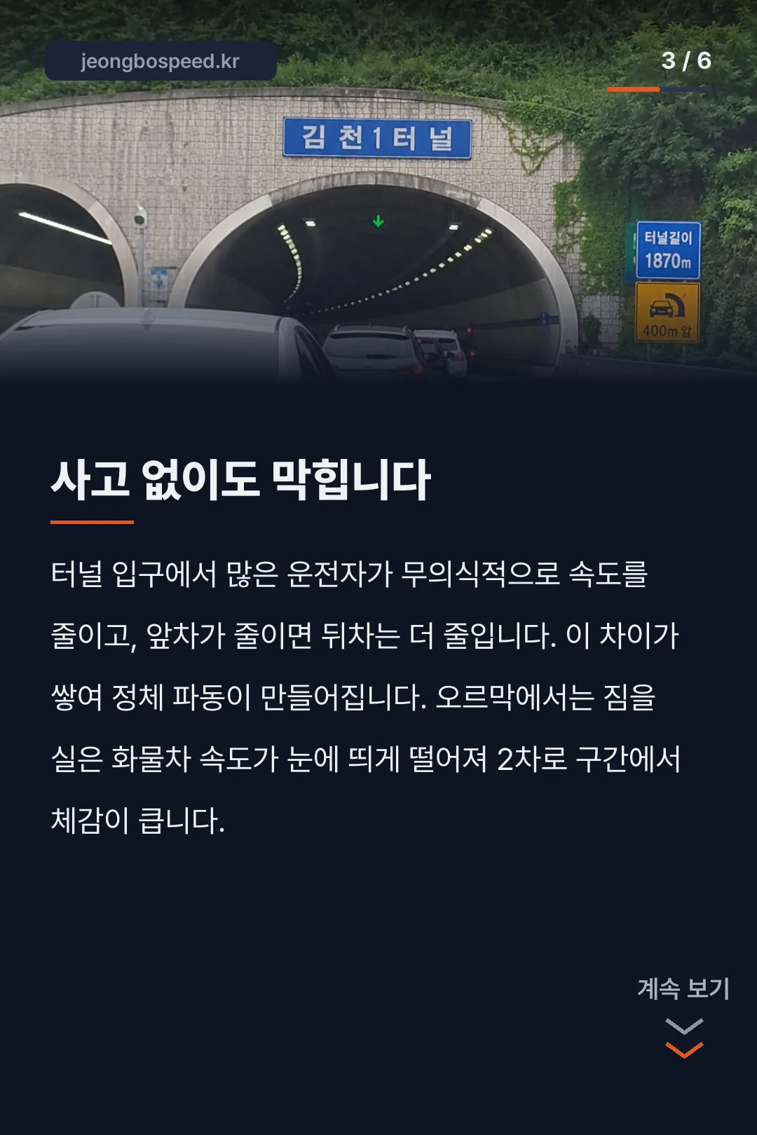 중부내륙고속도로 교통상황 카드뉴스 3