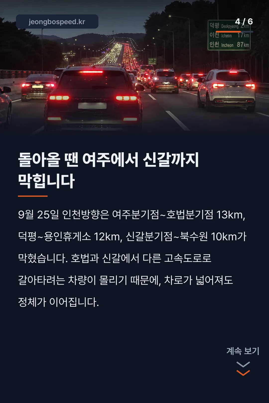 영동고속도로 교통상황 카드뉴스 4